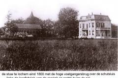 Stuw en Sluis, eind 1800, rechts Villa De Pol